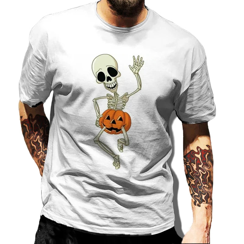Men's Halloween T-Shirt Trend Clothes Gothic Streewear Man Hip Hop Tops Clown Graphic T Shirts Harajuku Male Short Sleeve Tee