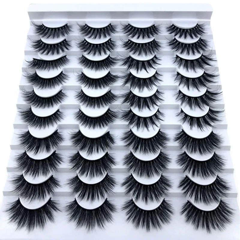 20 pairs 3D Mink Lashes Natural False Eyelashes Dramatic Volume Fake Lashes Makeup Eyelash Extension Silk Eyelashes