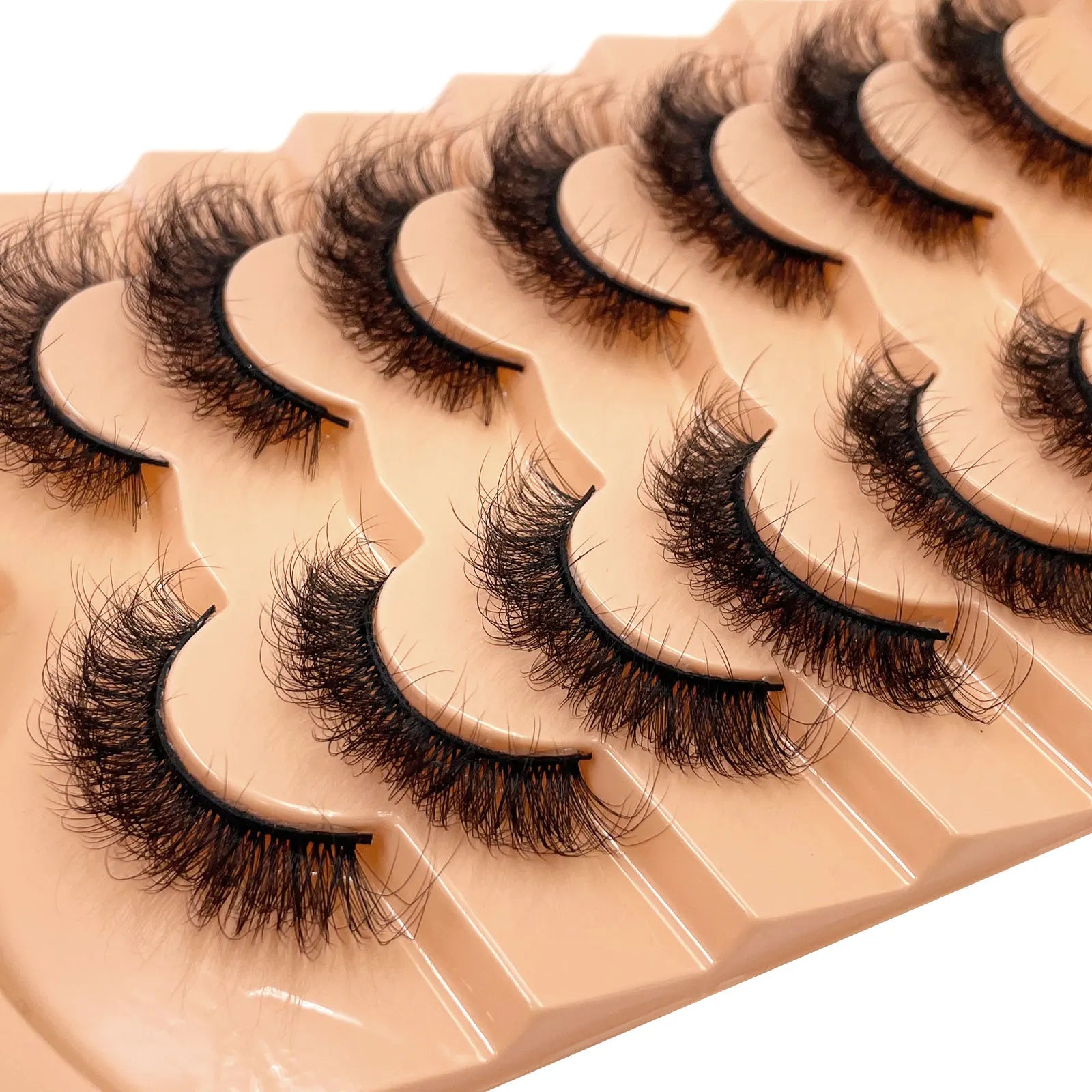 New 7 pairs of thick, 3D simulation mink fur fake eyelashesshort, dramatic fake eyelashes  wholesale full line fake eyelash make