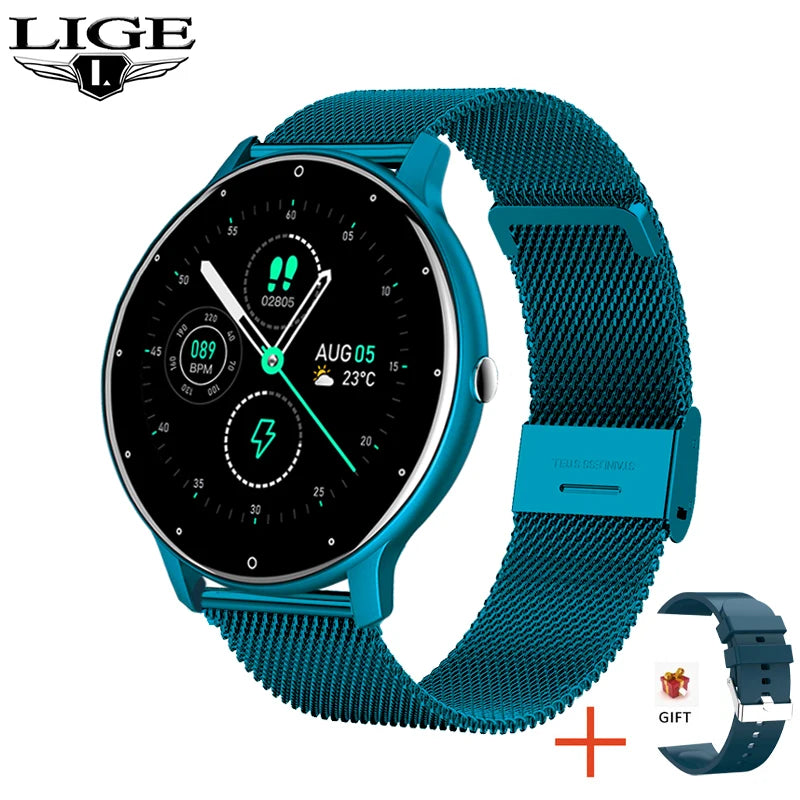 LIGE Fashion Smart Watch Men Sports Fitness Health Monitor New Watches IP67 Waterproof Bluetooth Call For Android ios Smartwatch