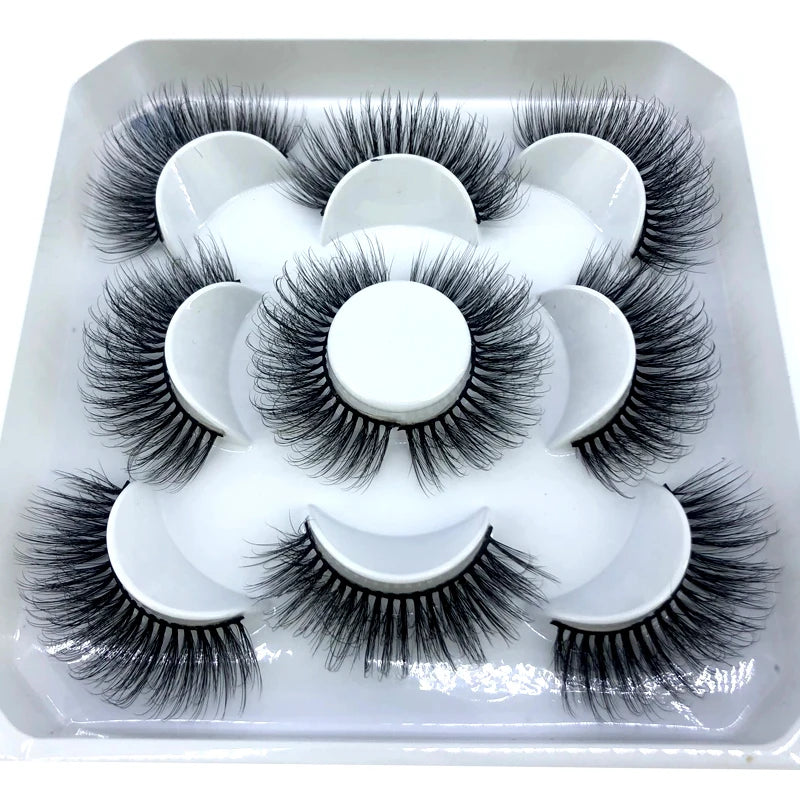 New 5 pairs 8-25mm natural 3D false eyelashes fake lashes makeup kit Mink Lashes extension mink eyelashes maquiagem