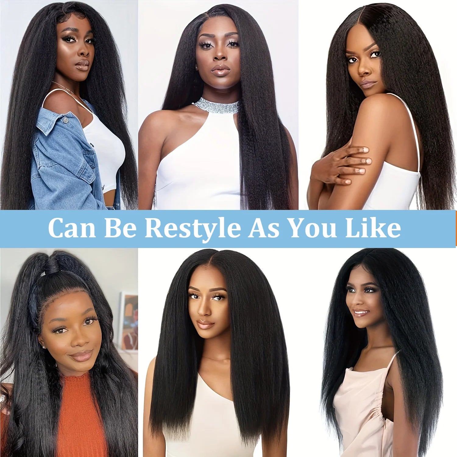 Kinky Straight  100% Remy Human Hair Clips In 120G 8Pcs/Set Full Head For Women