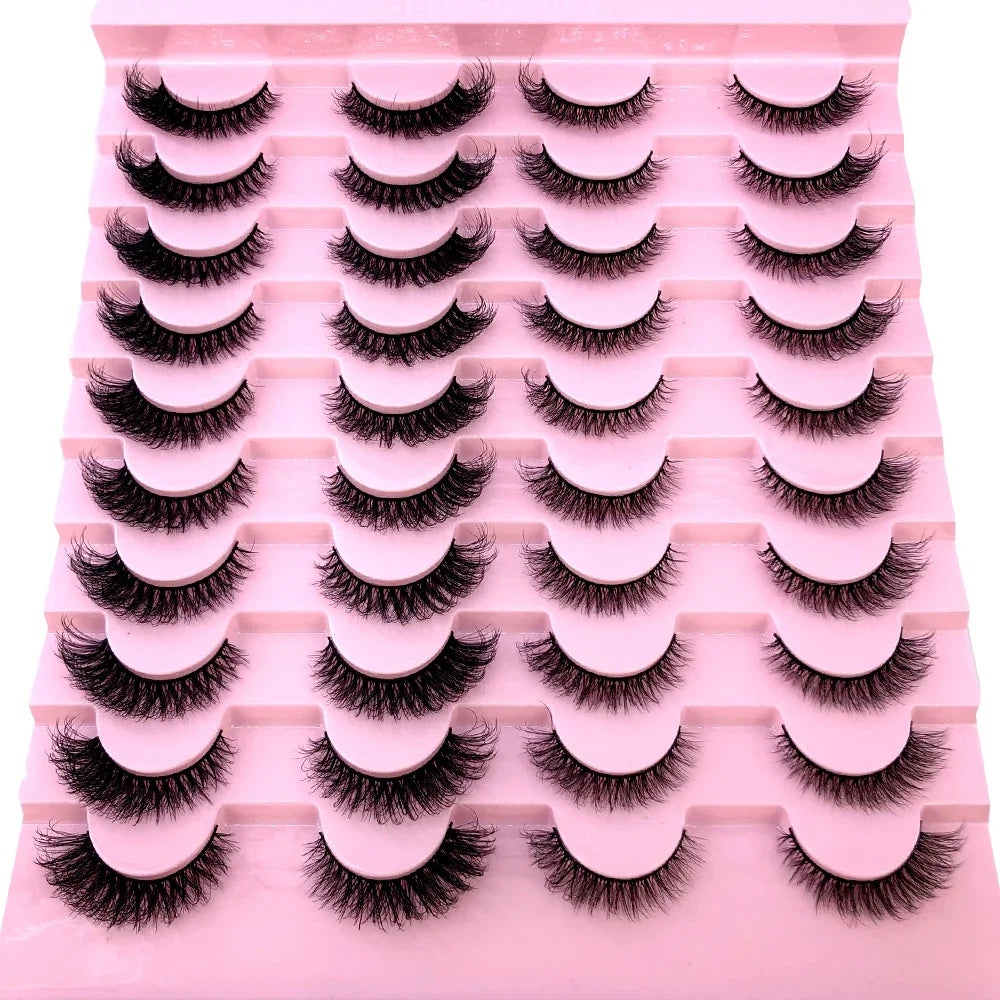 20 pairs 3D Mink Lashes Natural False Eyelashes Dramatic Volume Fake Lashes Makeup Eyelash Extension Silk Eyelashes