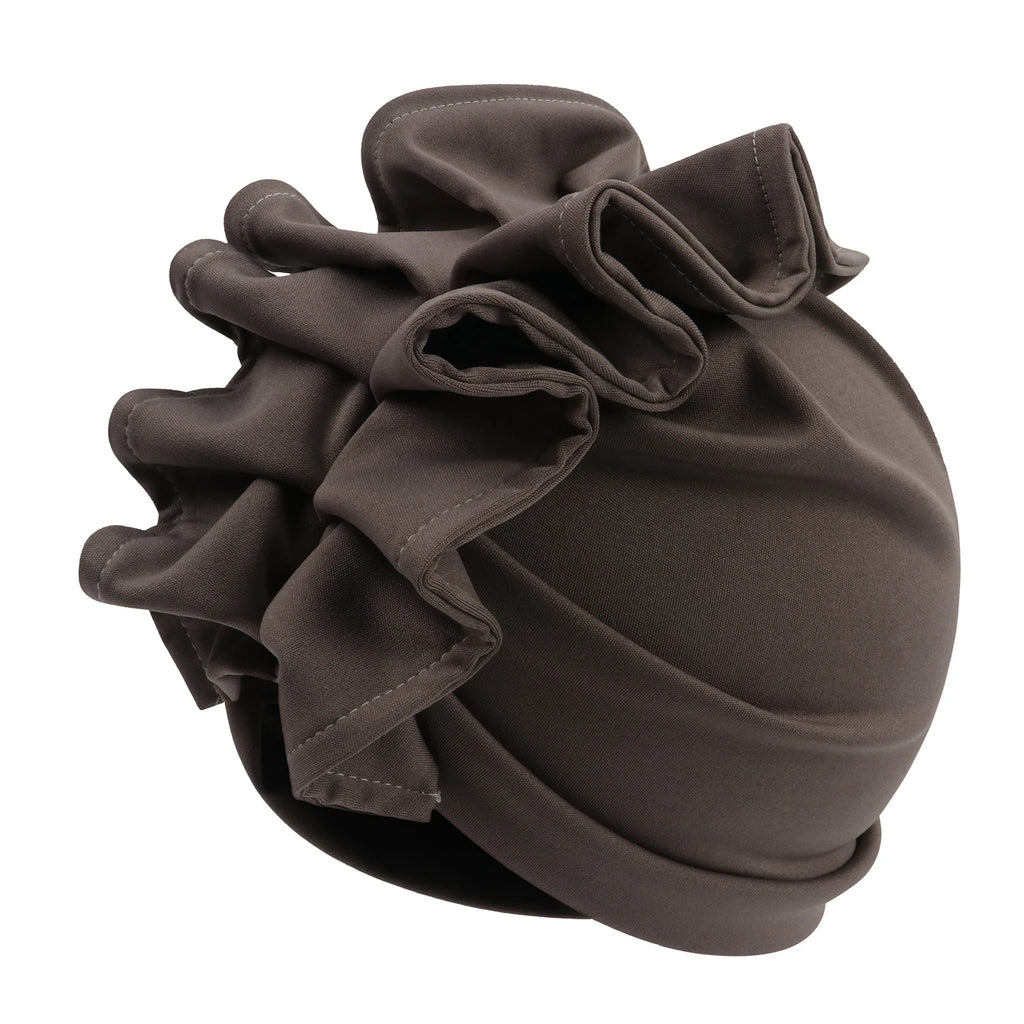 Ruffled Turban Cap for Women