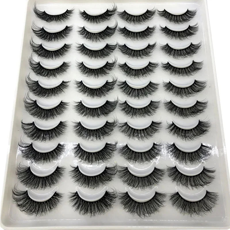 20 pairs 3D Mink Lashes Natural False Eyelashes Dramatic Volume Fake Lashes Makeup Eyelash Extension Silk Eyelashes