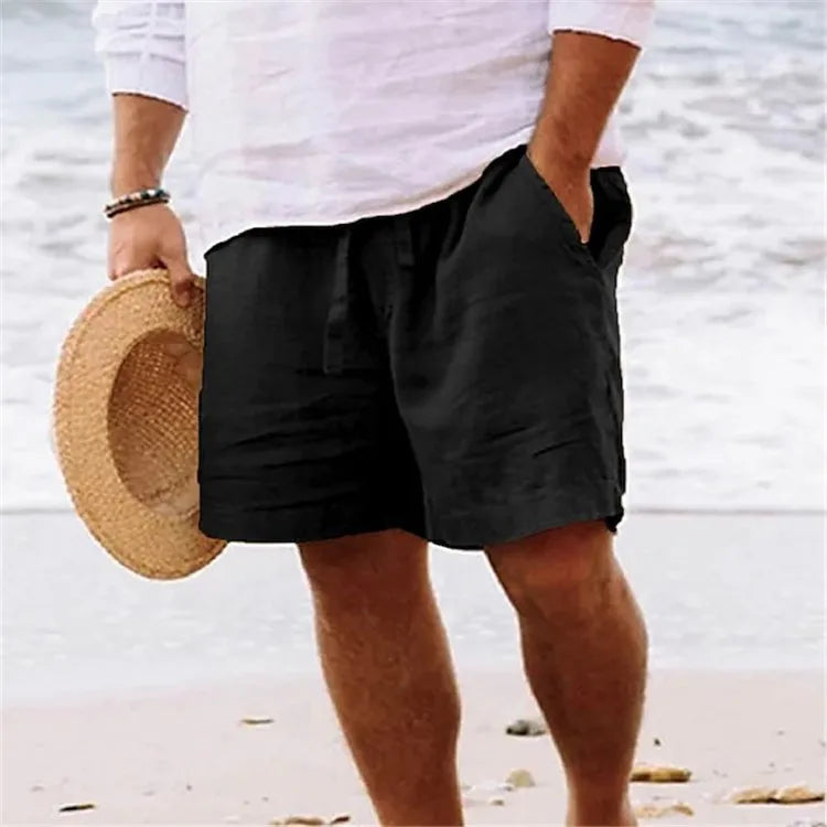2025 Linen fabric summer Sports Shorts Men Beaching Shorts pocket Bodybuilding Sweatpants Fitness Jogger Running Gyms Men Shorts