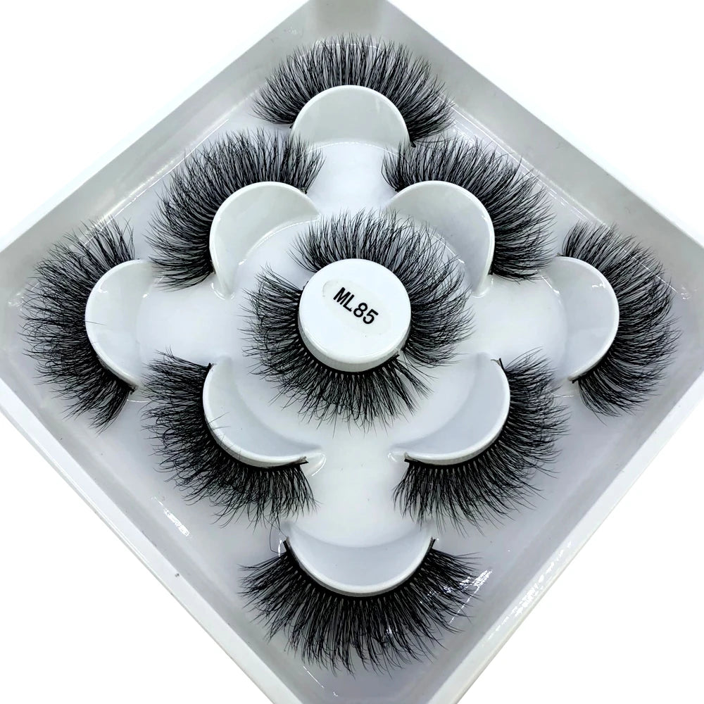 New 5 pairs 8-25mm natural 3D false eyelashes fake lashes makeup kit Mink Lashes extension mink eyelashes maquiagem