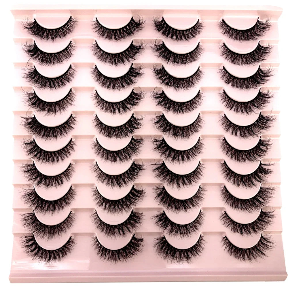New 20 pairs natural Thick false eyelashes long makeup 6d mink eyelashes eyelash extension mink eyelashes for beauty