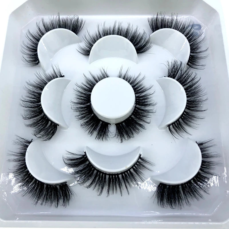 New 5 pairs 8-25mm natural 3D false eyelashes fake lashes makeup kit Mink Lashes extension mink eyelashes maquiagem