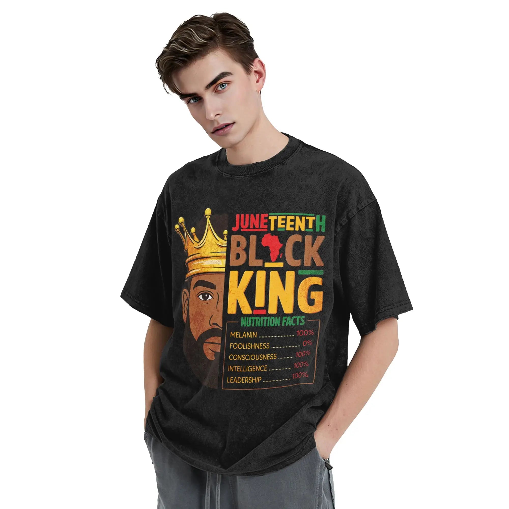 Juneteenth 1865 Black History Month T Shirts Hip Hop Washed Short Sleeve Oversize T-Shirt Men Women Streetwear Summer Tops Tees