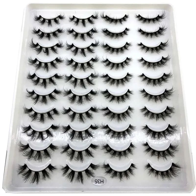 20 pairs 3D Mink Lashes Natural False Eyelashes Dramatic Volume Fake Lashes Makeup Eyelash Extension Silk Eyelashes
