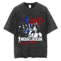 Washed Vintage Michael Jackson Face Graphic T-shirt Men Women Classic Retro Gothic Rock T Shirts Male Hip Hop Oversized T-shirts