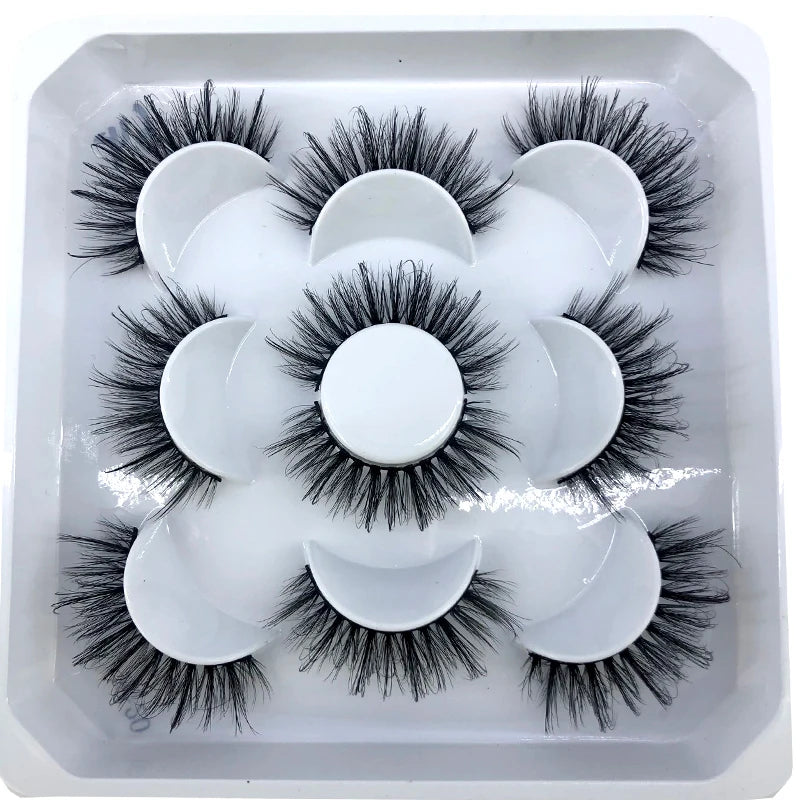 New 5 pairs 8-25mm natural 3D false eyelashes fake lashes makeup kit Mink Lashes extension mink eyelashes maquiagem