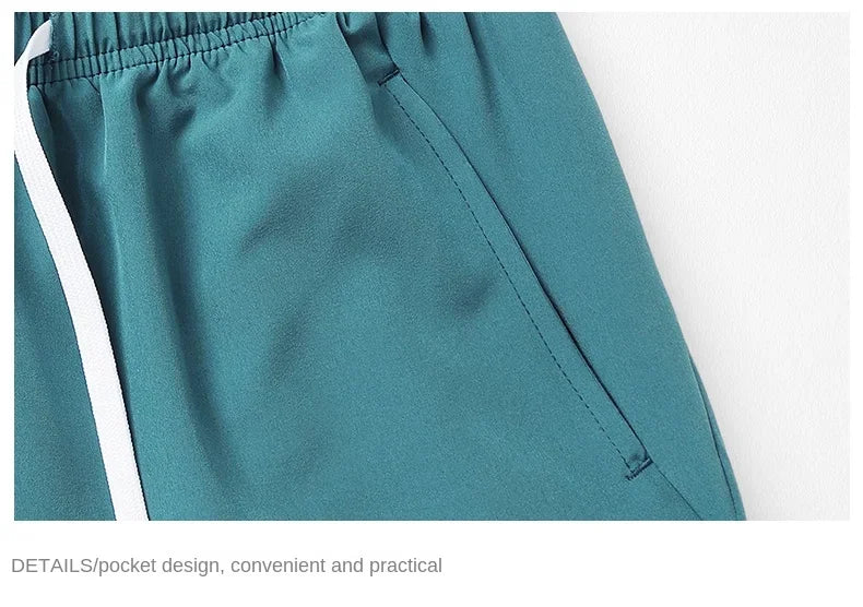 New Mens Sports Casual Sweatpants Summer Shorts Pockets Basic Solid Color Lightweight Pants Jogging Beach Shorts Streetwear Men
