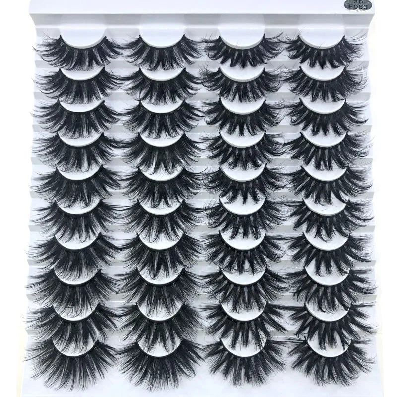 20 pairs 3D Mink Lashes Natural False Eyelashes Dramatic Volume Fake Lashes Makeup Eyelash Extension Silk Eyelashes