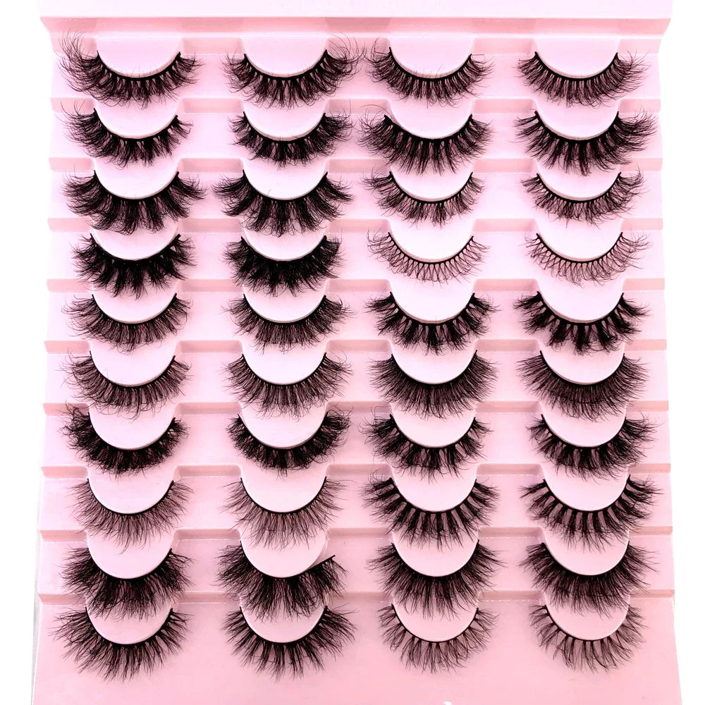 New 20 pairs natural Thick false eyelashes long makeup 6d mink eyelashes eyelash extension mink eyelashes for beauty