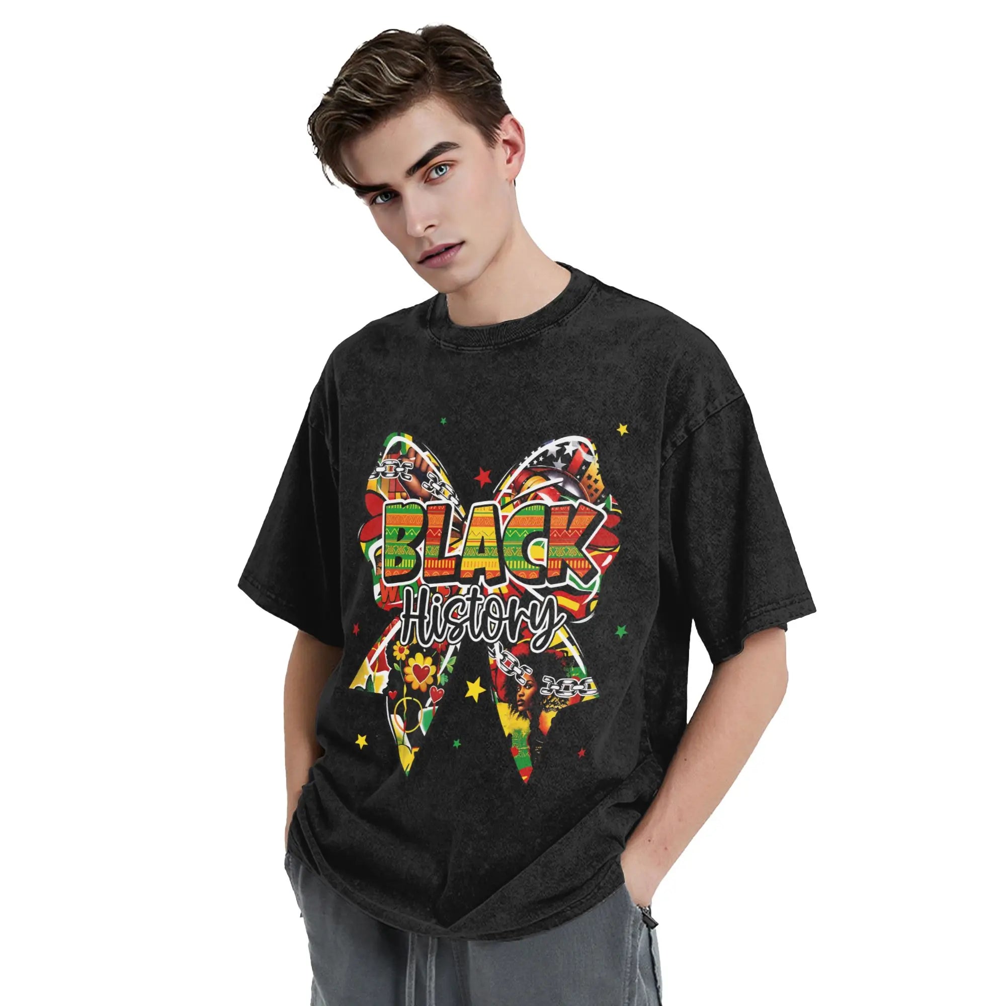 Juneteenth 1865 Black History Month T Shirts Hip Hop Washed Short Sleeve Oversize T-Shirt Men Women Streetwear Summer Tops Tees