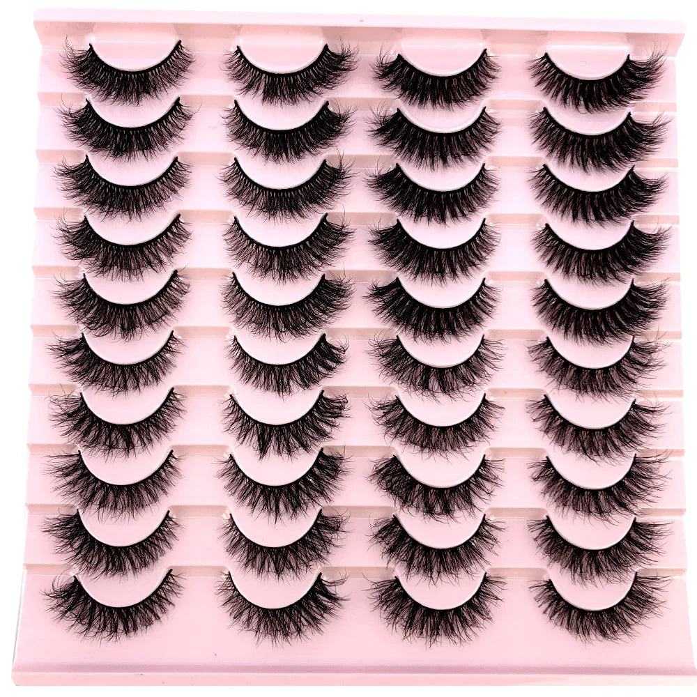 New 20 pairs natural Thick false eyelashes long makeup 6d mink eyelashes eyelash extension mink eyelashes for beauty