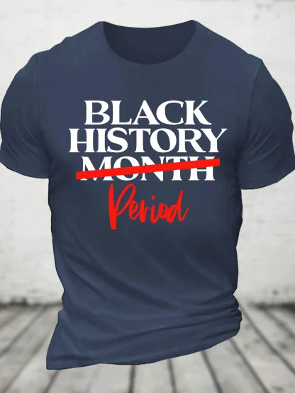 Black History Month Period Men's casual pure Cotton T-Shirt