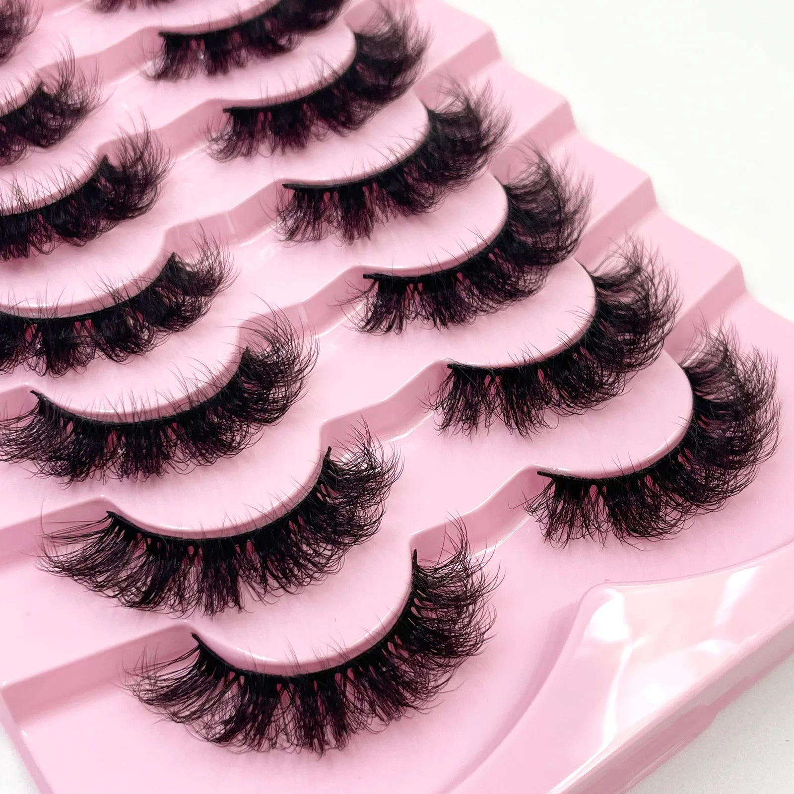 New 7 pairs of thick, 3D simulation mink fur fake eyelashesshort, dramatic fake eyelashes  wholesale full line fake eyelash make
