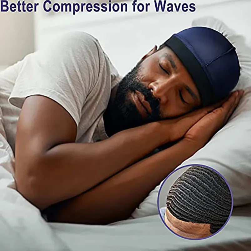 4PCS New Solid Color Wave Cap Men Soft Elastic Breathable Beanie Turban Hat Unisex Night Sleep Headcover Cancer Hair Loss Chemo