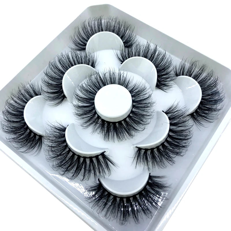 New 5 pairs 8-25mm natural 3D false eyelashes fake lashes makeup kit Mink Lashes extension mink eyelashes maquiagem