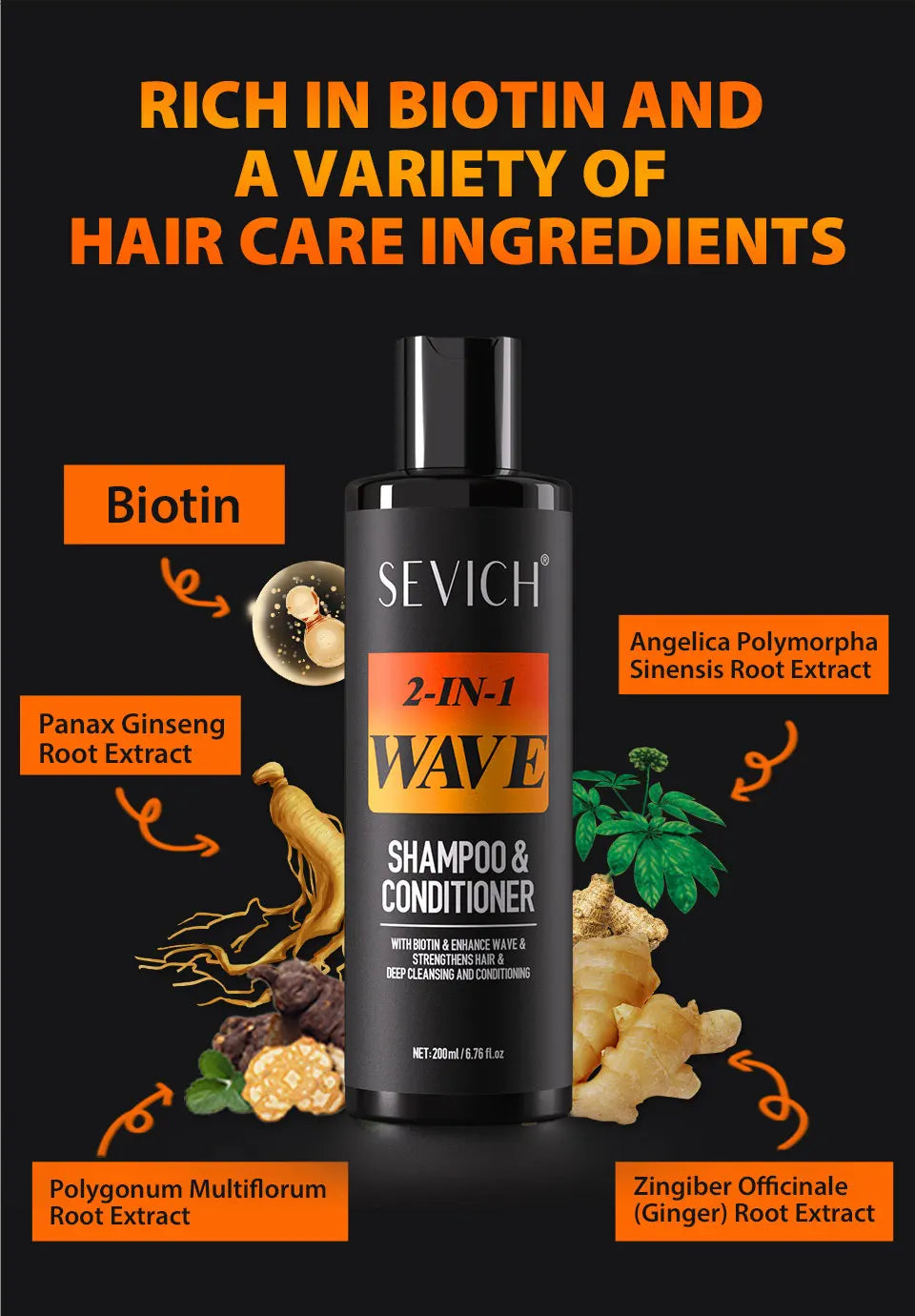 3.53oz Biotin Waves Control Pomade For Men Sevich Sport Strong Hold Wave Hair Gel With Brush Wavy Hair Oil Shampoo Conditioner