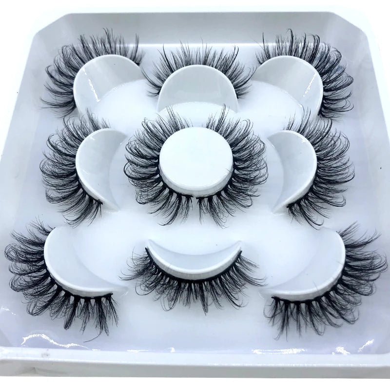 New 5 pairs 8-25mm natural 3D false eyelashes fake lashes makeup kit Mink Lashes extension mink eyelashes maquiagem