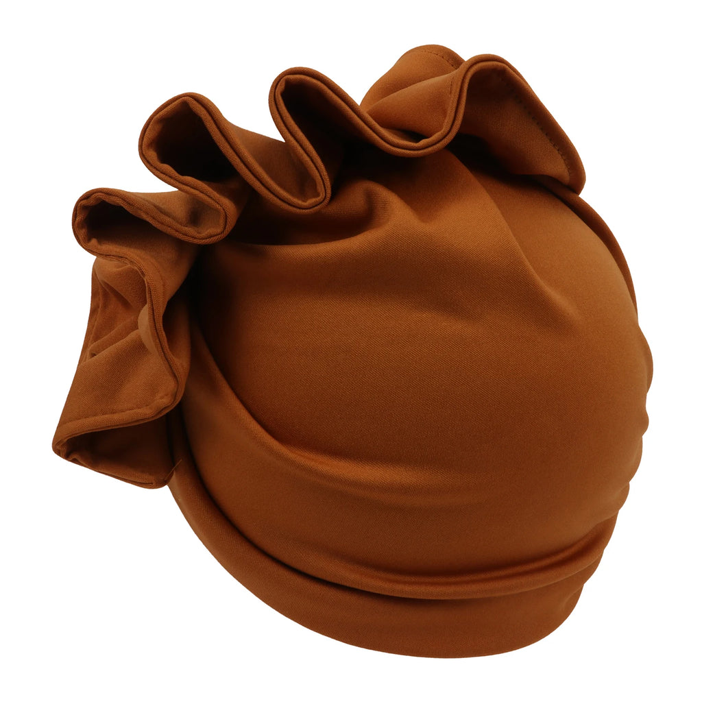 Ruffled Turban Cap for Women