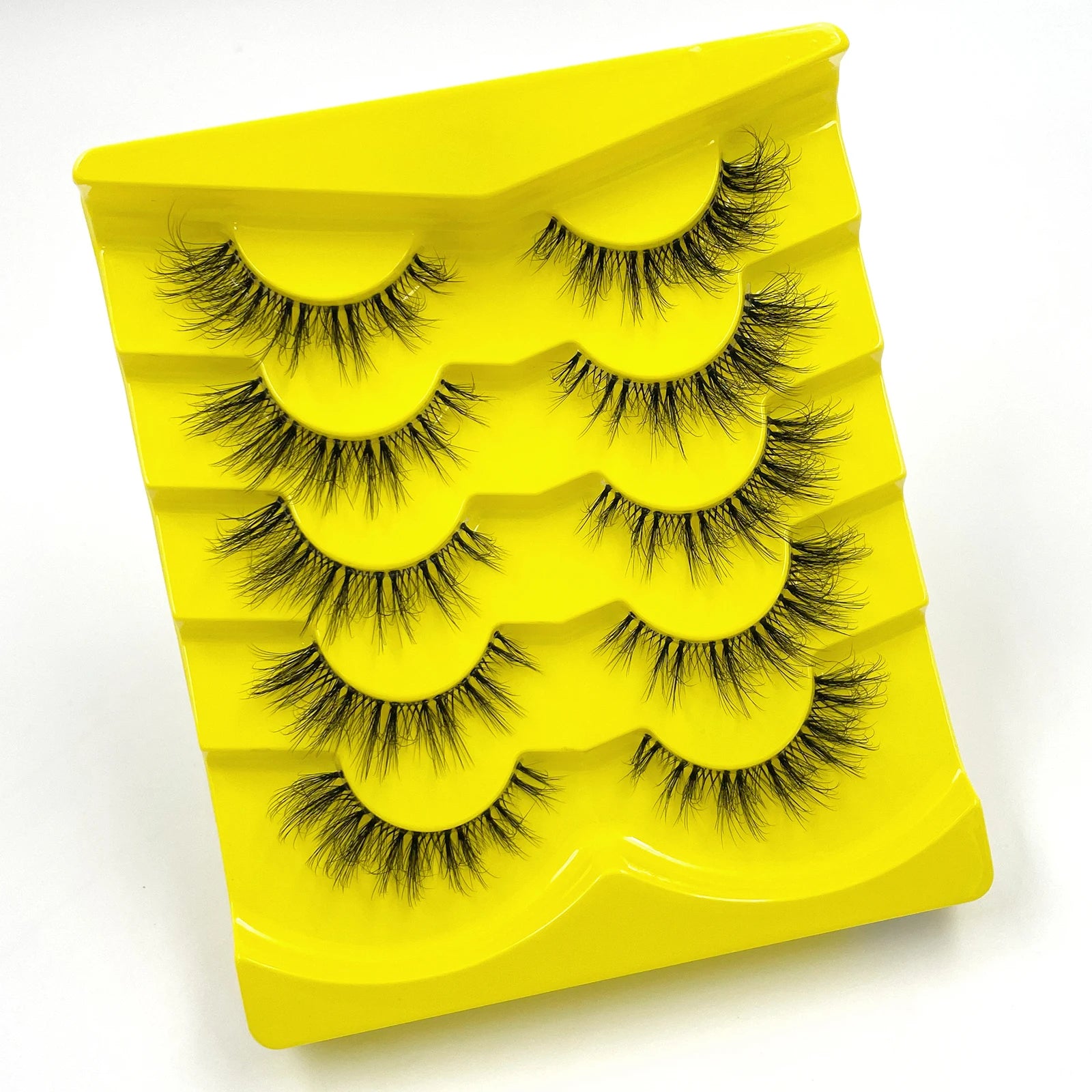NEW 5pairs Classic Hybrid Volume Lashes New Arrival Wispy D Curl Short Russian Strip Lashes Makeup False Eyelashes