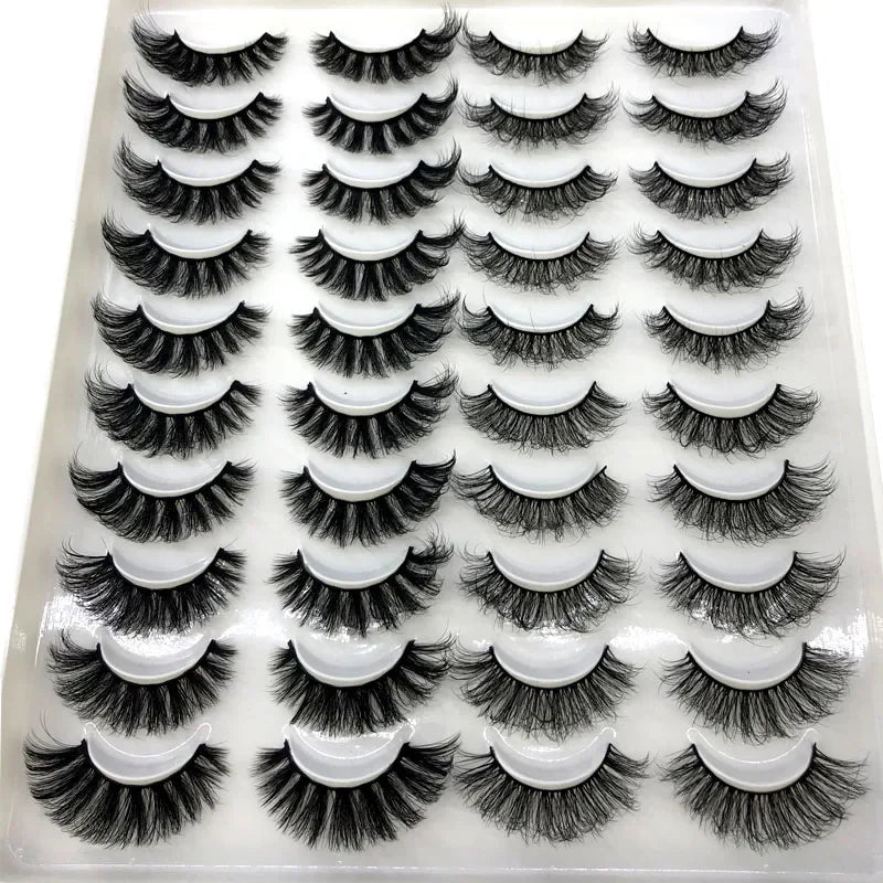 20 pairs 3D Mink Lashes Natural False Eyelashes Dramatic Volume Fake Lashes Makeup Eyelash Extension Silk Eyelashes