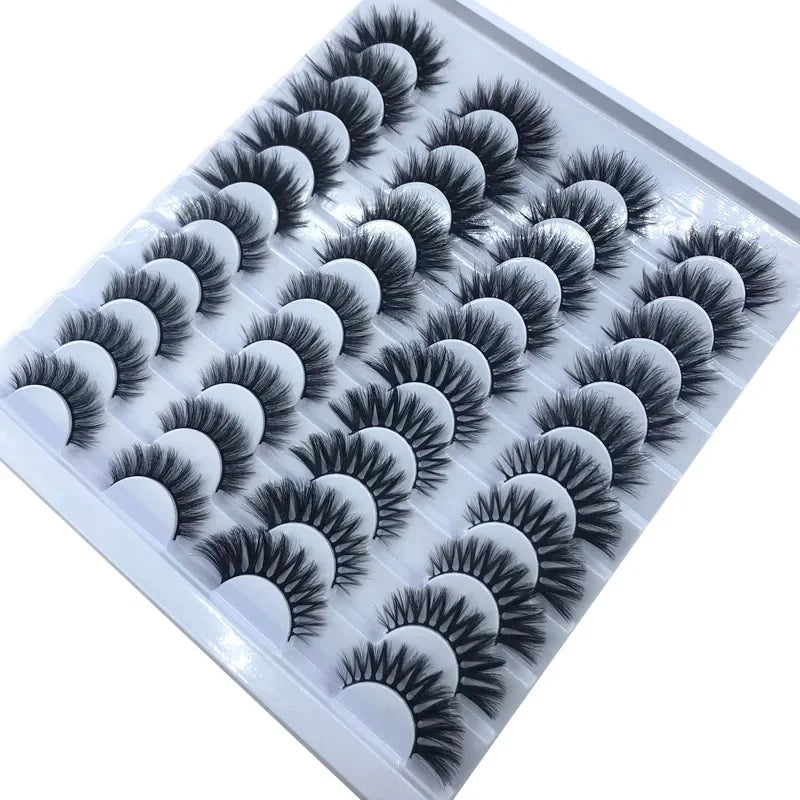 20 pairs 3D Mink Lashes Natural False Eyelashes Dramatic Volume Fake Lashes Makeup Eyelash Extension Silk Eyelashes