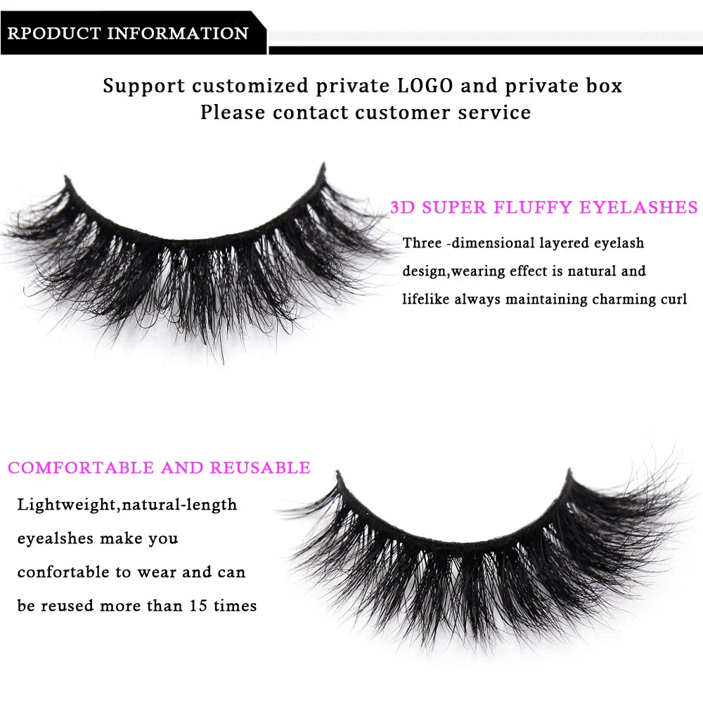 LEHUAMAO Eyelashes 3D Mink Lashes natural mink lashes for daily wear soft lashes Eyelash extension real Eyelash for makeup D103