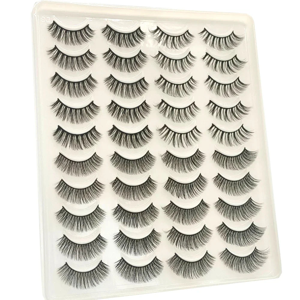 20 pairs 3D Mink Lashes Natural False Eyelashes Dramatic Volume Fake Lashes Makeup Eyelash Extension Silk Eyelashes