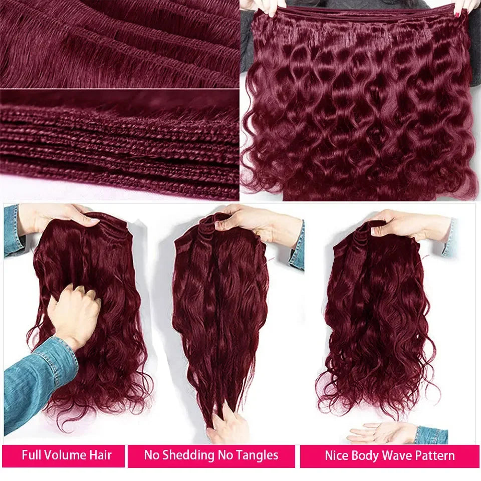 99j Body Wave Brazilian Virgin Hair Weave Extension