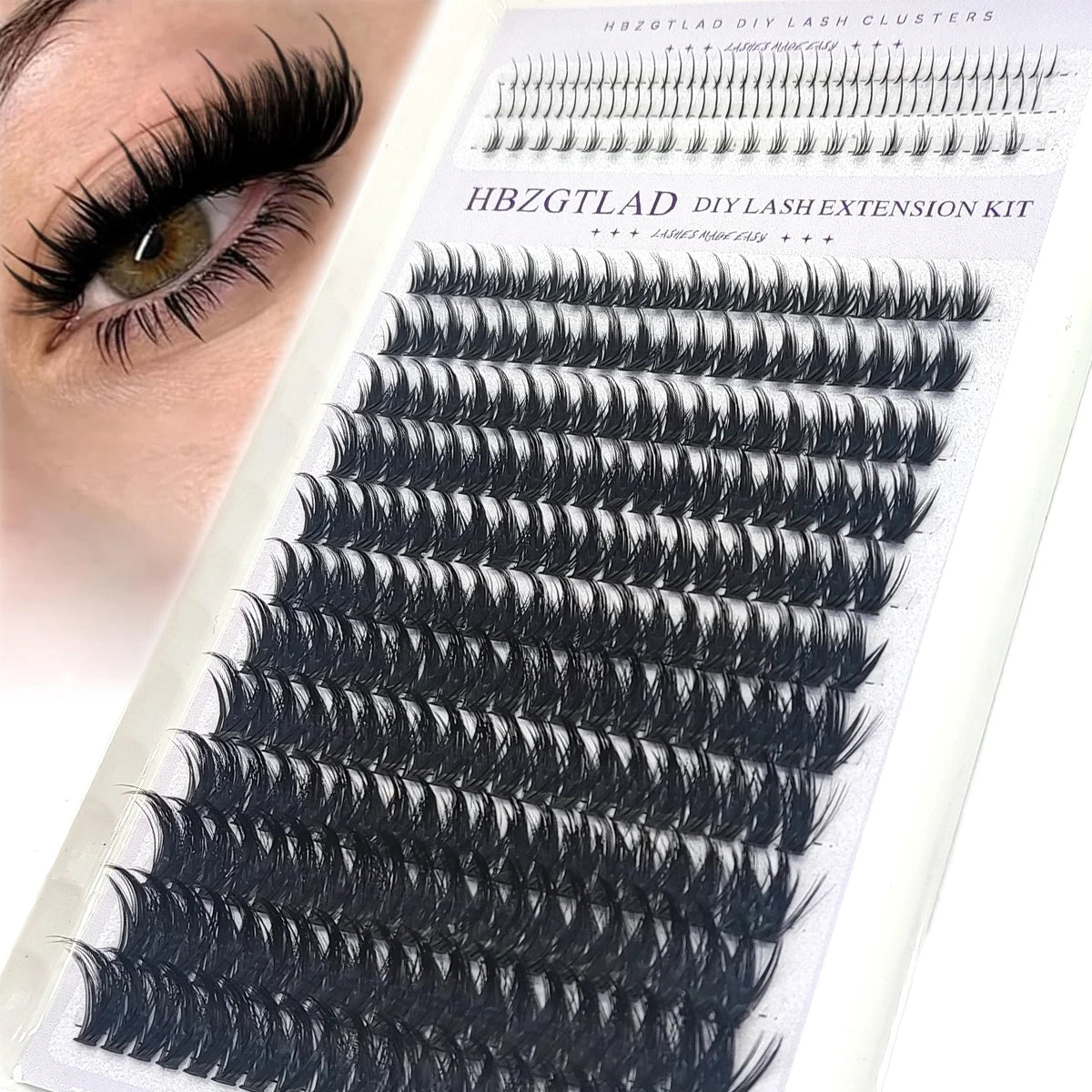 HBZGTLAD Spike eyelash clusters Wispy Cluster eyelash extensions mink strips lower eyelashes fairy hair combinations eyelash clu