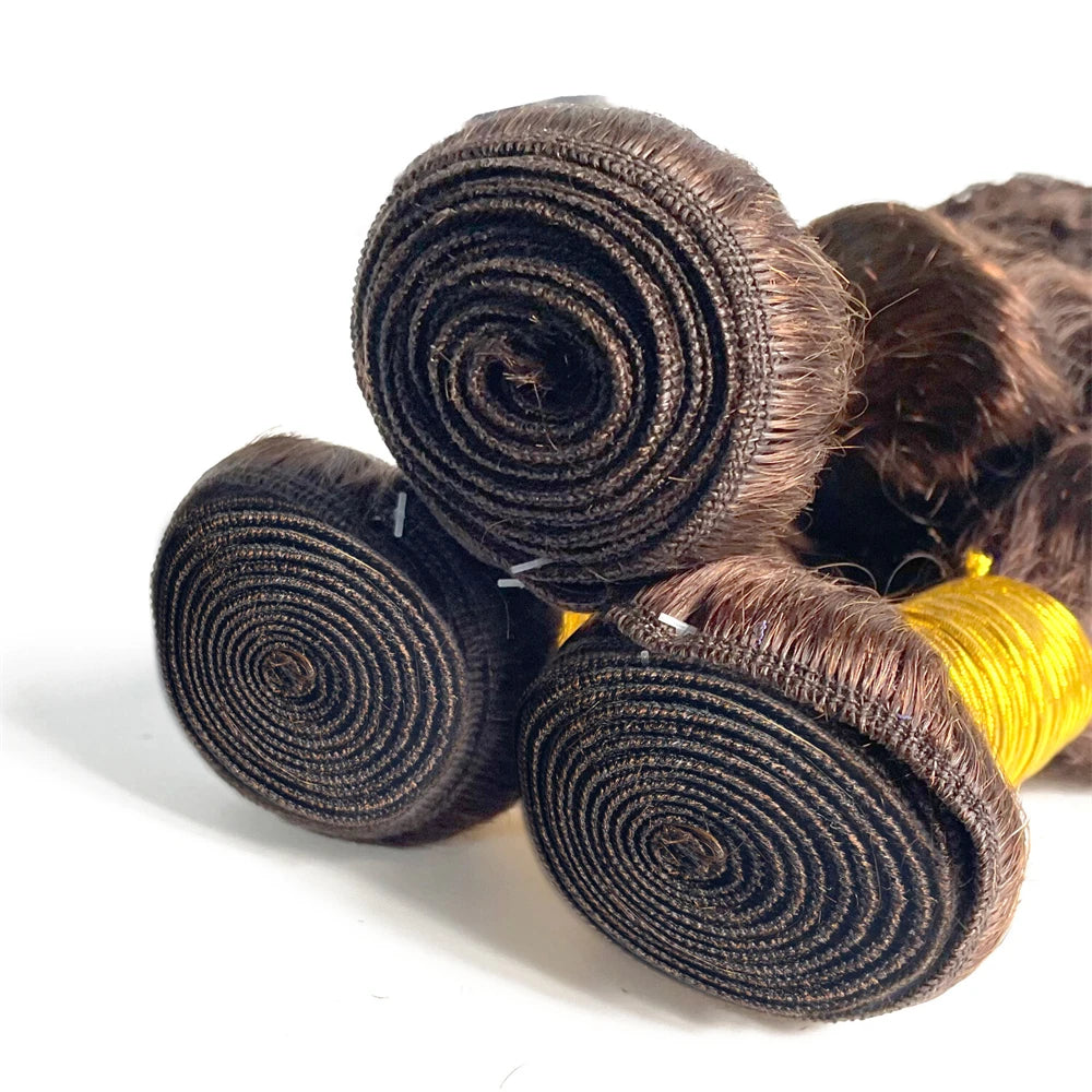#4 Dark Brown Body Wave Bundles 1/3PCS Human Hair Bundles 18-30 Inches Remy Hair Extensions For Women Brazilian Double Weft Draw