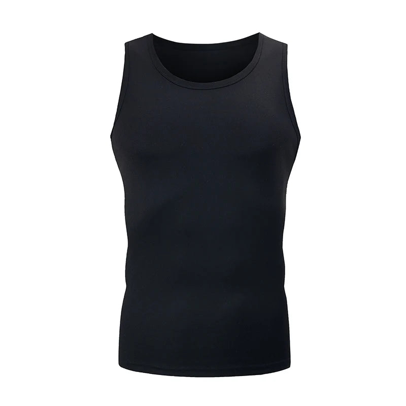 1/3/5 Men's Four Season Classic Solid Color Black Vest Youth Sports And Fitness Casual Top Sports And Comfortable T-shirt