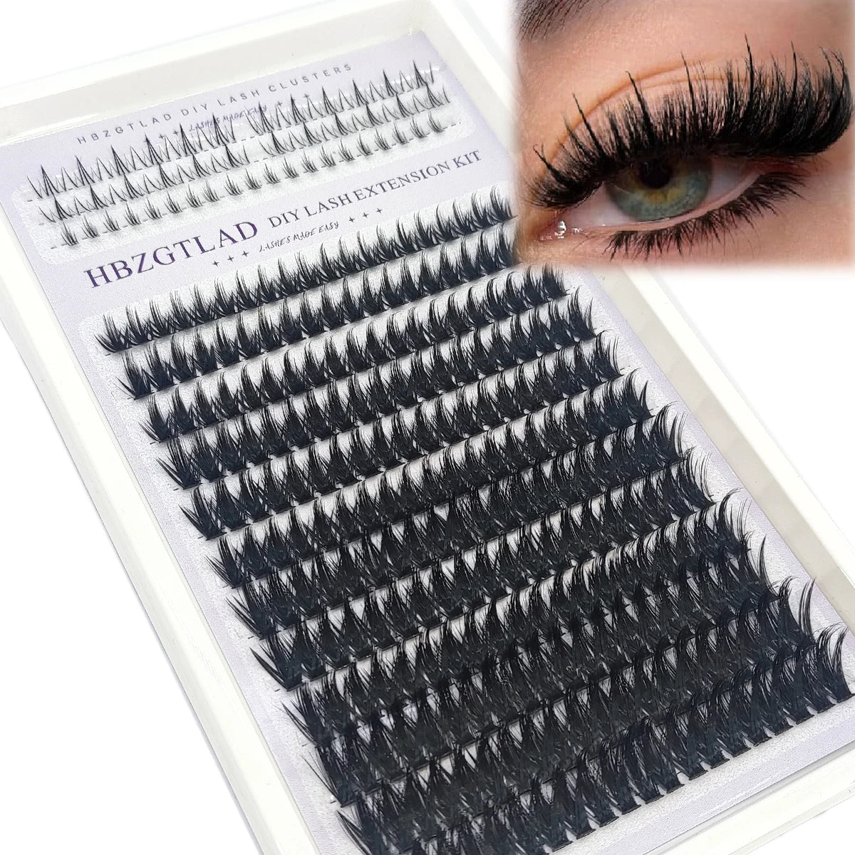 HBZGTLAD Spike eyelash clusters Wispy Cluster eyelash extensions mink strips lower eyelashes fairy hair combinations eyelash clu