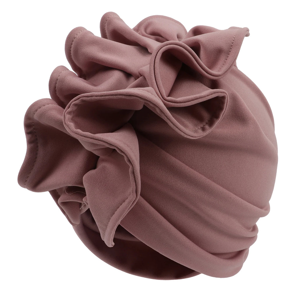 Ruffled Turban Cap for Women