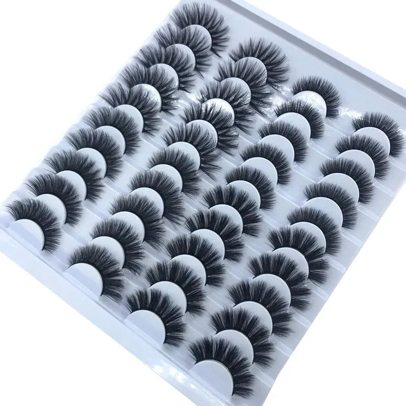 20 pairs 3D Mink Lashes Natural False Eyelashes Dramatic Volume Fake Lashes Makeup Eyelash Extension Silk Eyelashes