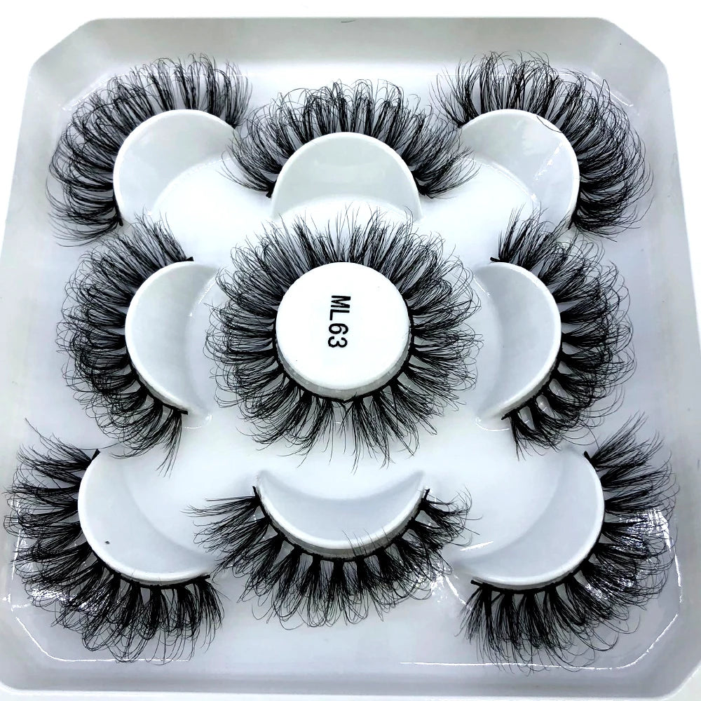 New 5 pairs 8-25mm natural 3D false eyelashes fake lashes makeup kit Mink Lashes extension mink eyelashes maquiagem