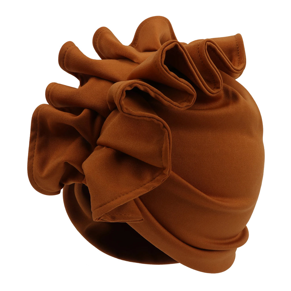 Ruffled Turban Cap for Women