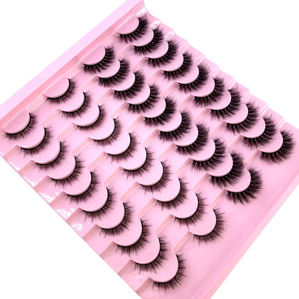 New 20 pairs natural Thick false eyelashes long makeup 6d mink eyelashes eyelash extension mink eyelashes for beauty