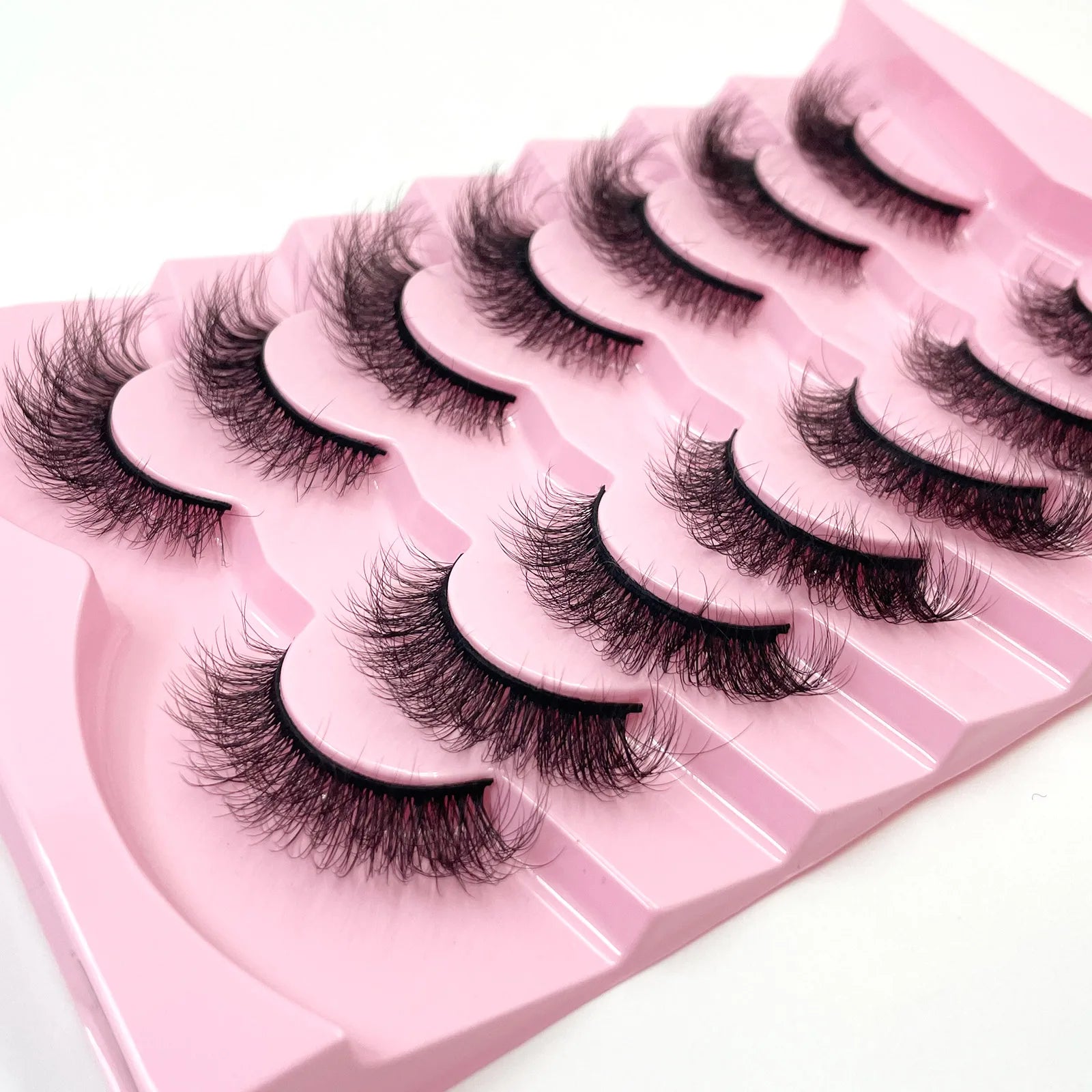 New 7 pairs of thick, 3D simulation mink fur fake eyelashesshort, dramatic fake eyelashes  wholesale full line fake eyelash make
