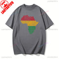 Africa Fingerprint Shirt African Pride Tee with Red Yellow Green Map Design T Shirt Black History Month Ethnic Print Tees