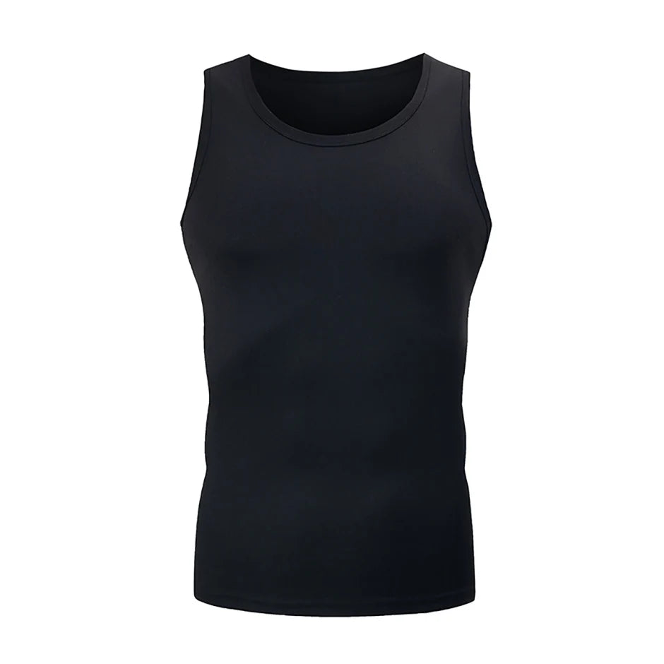 1/3/5 Men's Four Season Classic Solid Color Black Vest Youth Sports And Fitness Casual Top Sports And Comfortable T-shirt