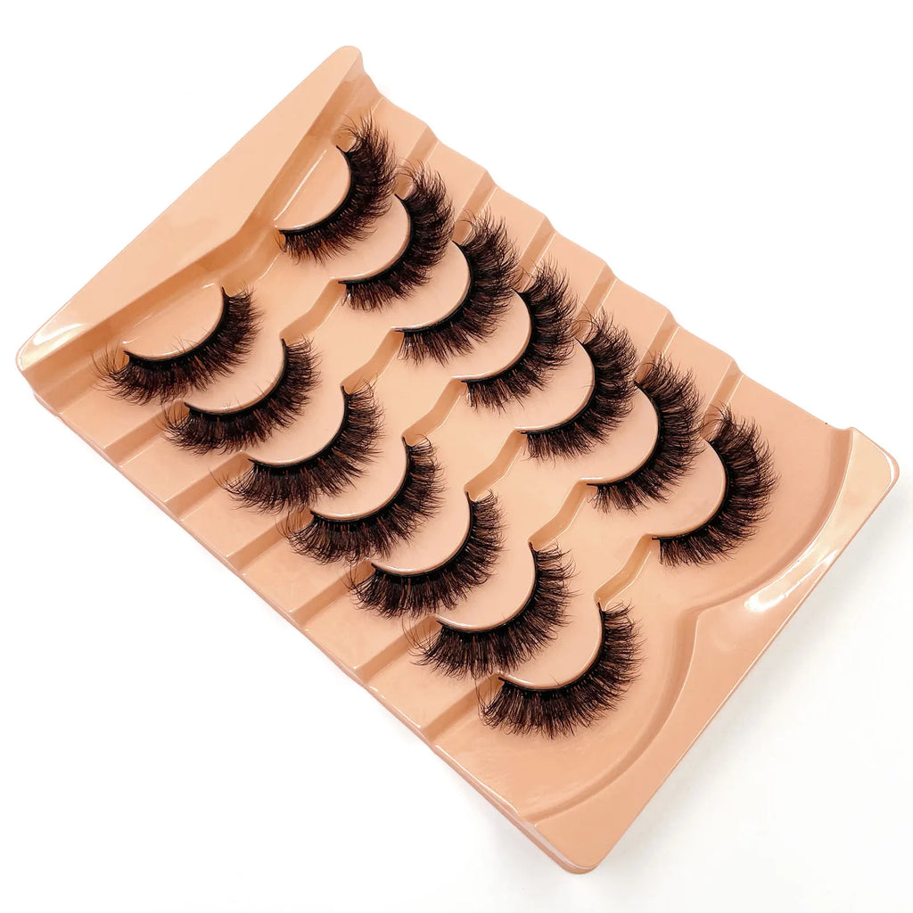 New 7 pairs of thick, 3D simulation mink fur fake eyelashesshort, dramatic fake eyelashes  wholesale full line fake eyelash make