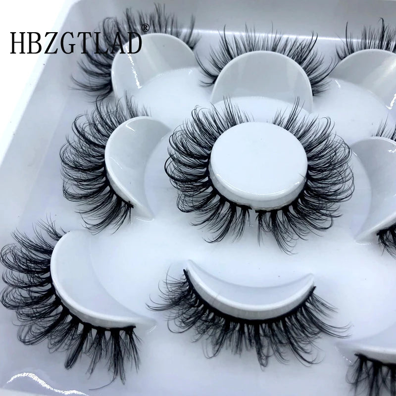 New 5 pairs 8-25mm natural 3D false eyelashes fake lashes makeup kit Mink Lashes extension mink eyelashes maquiagem