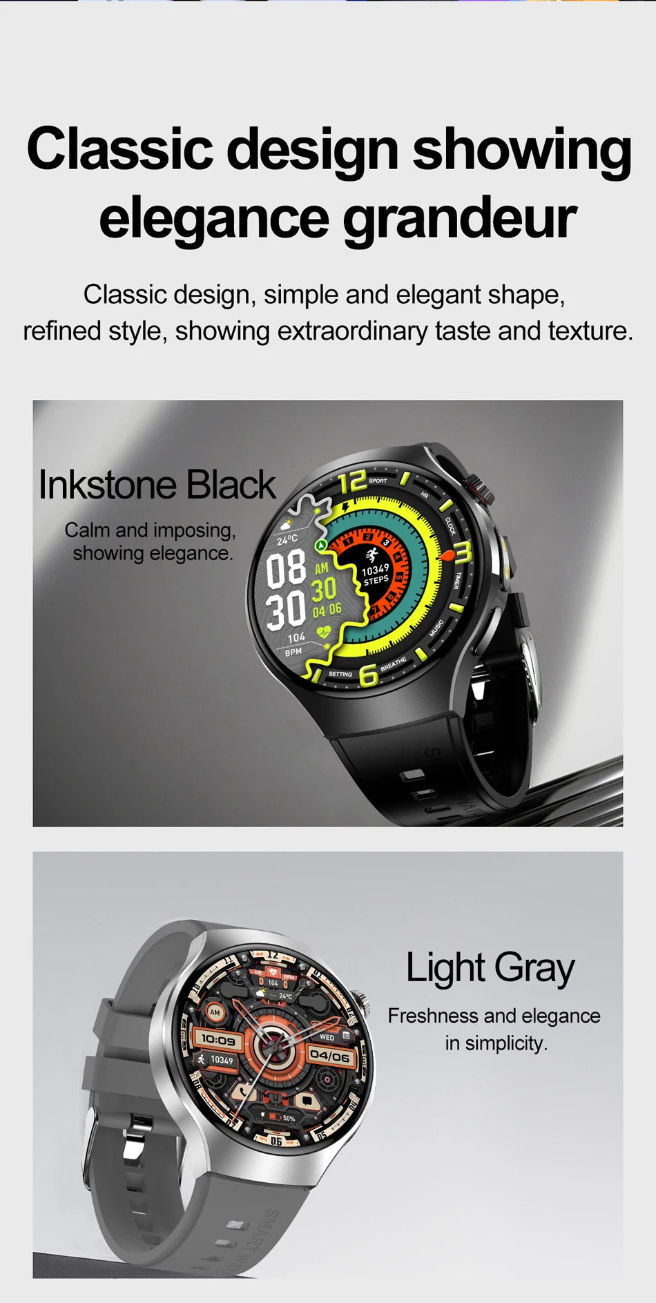 New Smart Watch Men Full Touch Screen Compass Bluetooth Call Flashlight Sports Activity Fitness Heart Rate Waterproof Smartwatch